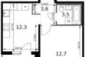 Wohnung 1 zimmer 34 m² Leninsky District, Russland