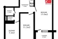 2 room apartment 47 m² Minsk, Belarus