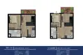 1 bedroom apartment 43 m² Çiftlikköy, Turkey