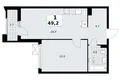 Appartement 1 chambre 49 m² Troïtsk, Russie