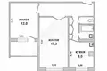 Wohnung 2 zimmer 53 m² Chadasy, Belarus