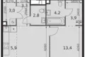 Mieszkanie 2 pokoi 50 m² Moskwa, Rosja