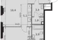 Apartamento 2 habitaciones 56 m² Moscú, Rusia