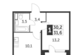 Mieszkanie 1 pokój 32 m² Leninsky District, Rosja