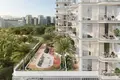 Kompleks mieszkalny New complex of furnished apartments Cove Grand with swimming pools, lounge areas and mini golf, Dubai Land Residence Complex, UAE