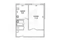 Wohnung 1 zimmer 37 m² Muchaviecki sielski Saviet, Belarus