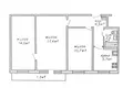 3 room apartment 58 m² Minsk, Belarus