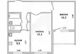 2 room apartment 54 m² Bielaviezski, Belarus