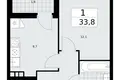 Квартира 1 комната 34 м² район Коммунарка, Россия