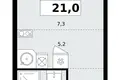 Квартира 1 комната 21 м² район Коммунарка, Россия