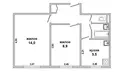2 room apartment 38 m² Muchaviecki sielski Saviet, Belarus