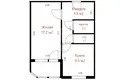 1 room apartment 40 m² Minsk, Belarus