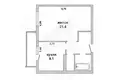 1 room apartment 42 m² Muchaviecki sielski Saviet, Belarus