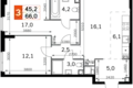 Appartement 3 chambres 66 m² Moscou, Russie