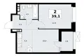 Wohnung 2 zimmer 39 m² Kommunarka, Russland
