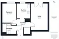 2 room apartment 45 m² in Warsaw, Poland