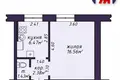 1 room apartment 27 m² Minsk, Belarus