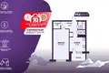 1 room apartment 37 m² Minsk, Belarus