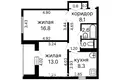 2 bedroom apartment 51 m² Minsk, Belarus