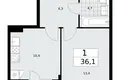 Mieszkanie 1 pokój 36 m² Kommunarka, Rosja