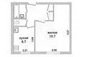 1 room apartment 34 m² Muchaviecki sielski Saviet, Belarus