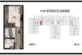 Квартира 1 комната 35 м² Акдениз, Турция