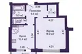 1 room apartment 45 m² Minsk, Belarus
