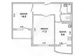 2 room apartment 57 m² Muchaviecki sielski Saviet, Belarus