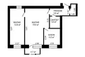 Квартира 2 комнаты 45 м² Мядель, Беларусь