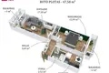 Квартира 2 комнаты 48 м² Вильнюс, Литва