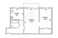 Appartement 2 chambres 43 m² Pielisca, Bélarus