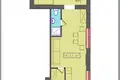 Wohnung 1 zimmer 26 m² Tsyrkuny, Ukraine