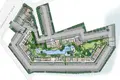 Complejo residencial Premier residential complex with a huge swimming pool and lush green areas in Suan Luang, Bangkok, Thailand