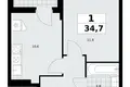 Appartement 1 chambre 35 m² Kommunarka, Russie
