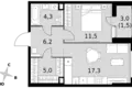 Mieszkanie 1 pokój 46 m² Moskwa, Rosja