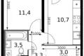 1 room apartment 33 m² Leninsky District, Russia