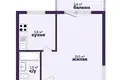 1 room apartment 31 m² Salihorsk, Belarus