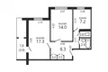2 bedroom apartment 51 m² Minsk, Belarus