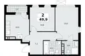 Wohnung 2 zimmer 50 m² Kommunarka, Russland