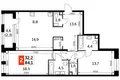 2 room apartment 84 m² Moscow, Russia