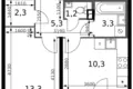 1 room apartment 38 m² Leninsky District, Russia