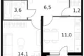 Mieszkanie 1 pokój 38 m² Moskwa, Rosja
