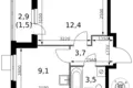 Квартира 1 комната 30 м² Сапроново, Россия
