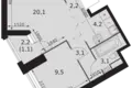 Квартира 2 комнаты 43 м² Москва, Россия
