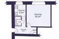 1 room apartment 32 m² Salihorsk, Belarus
