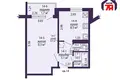 1 room apartment 32 m² Salihorsk, Belarus