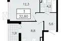 Appartement 1 chambre 33 m² Vsevolozhsk, Russie