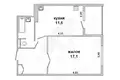 1 room apartment 40 m² Muchaviecki sielski Saviet, Belarus