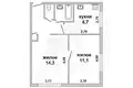 2 room apartment 41 m² Brest, Belarus