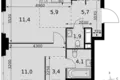 Apartamento 2 habitaciones 43 m² Moscú, Rusia